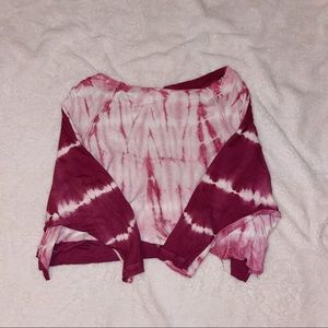 Free People Pink Tie Dye Slouchy Top